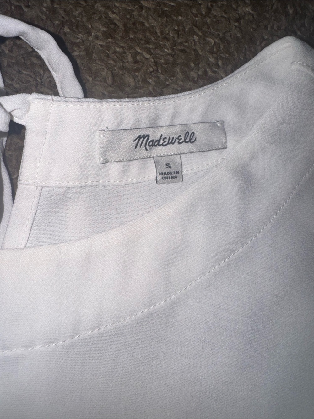 Madewell White Crepe Premier Bow Back Tee - Picture 3 of 6